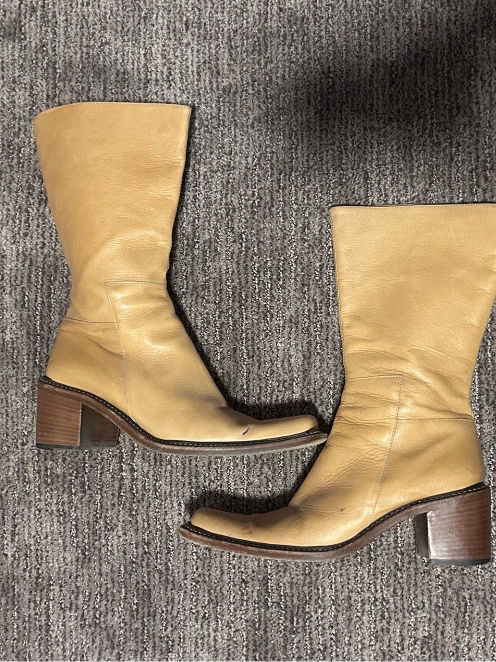 Carlos Falchi Vintage Tan Leather Boots Size 39
